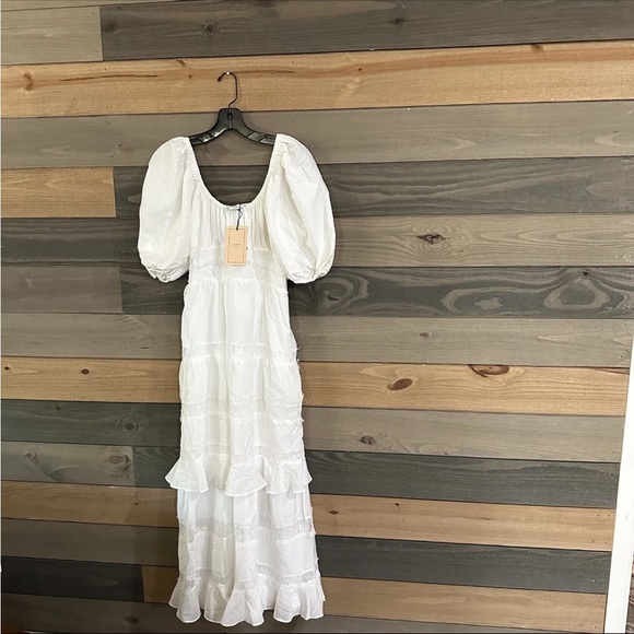 NEW NWT La Ligne Cosi White Tiered Lace Maxi Dress size‎ M reg $395 - Picture 5 of 7